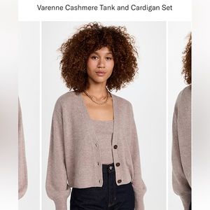 Reformation Varenne Cashmere Tank and Cardigan set